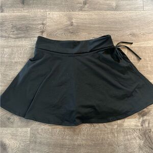 Thrifted Black Mini Skirt with Tie Detail